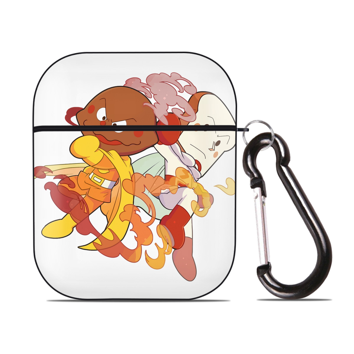 （画像用） アンパンマン Anpanman AirPods 第2世代保護ケース ハードシェル ブラック 耐衝撃・防指紋・カラビナ付き