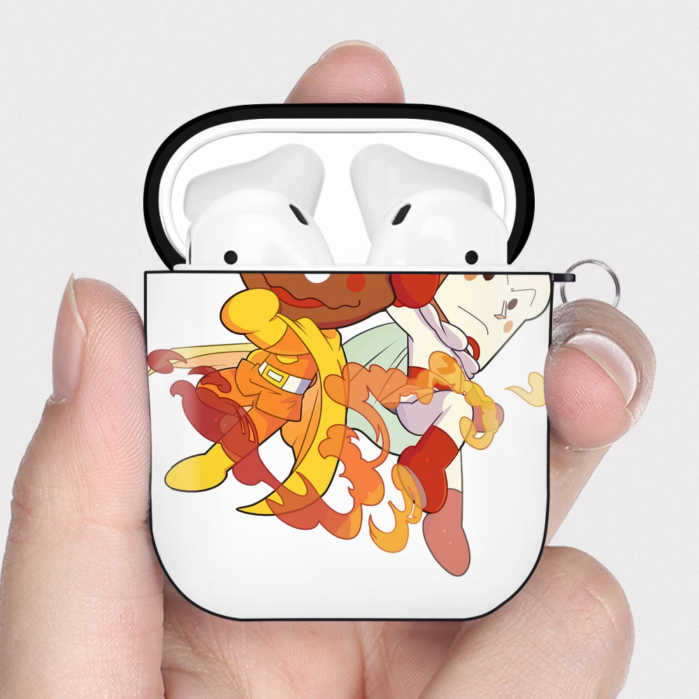 （画像用） アンパンマン Anpanman AirPods 第2世代保護ケース ハードシェル ブラック 耐衝撃・防指紋・カラビナ付き