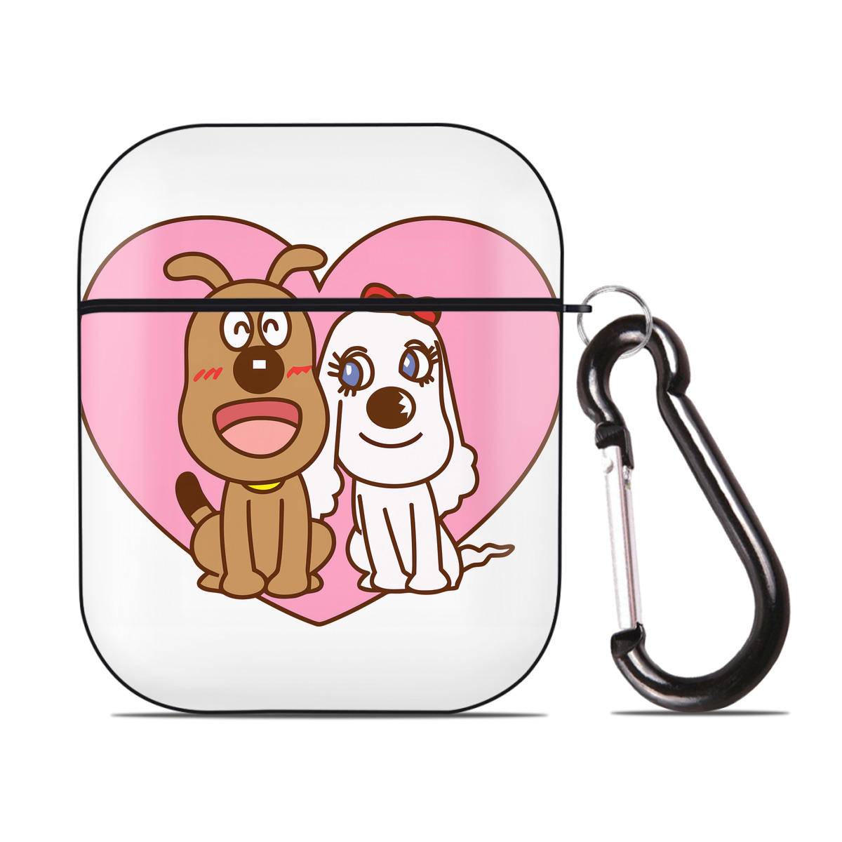 （画像用） アンパンマン Anpanman AirPods 第2世代保護ケース ハードシェル ブラック 耐衝撃・防指紋・カラビナ付き