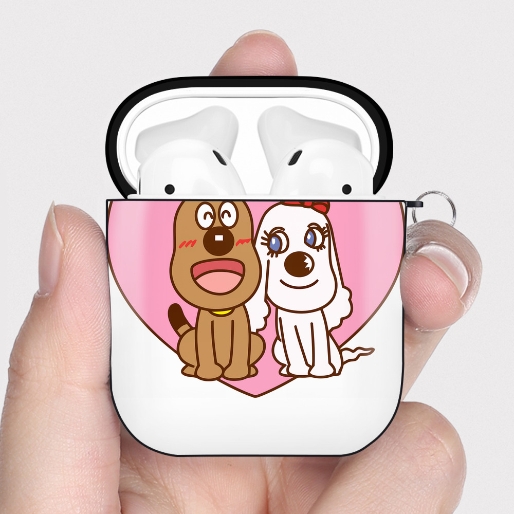 （画像用） アンパンマン Anpanman AirPods 第2世代保護ケース ハードシェル ブラック 耐衝撃・防指紋・カラビナ付き