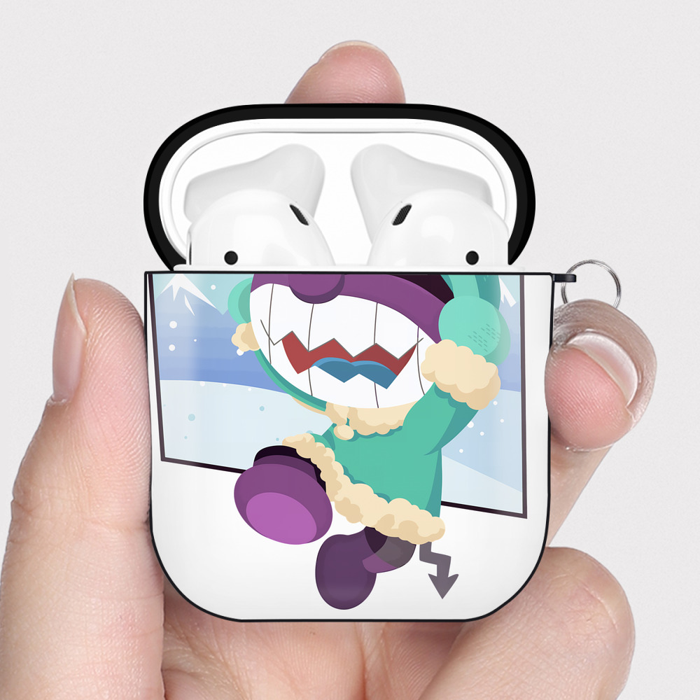 （画像用） アンパンマン Anpanman AirPods 第2世代保護ケース ハードシェル ブラック 耐衝撃・防指紋・カラビナ付き