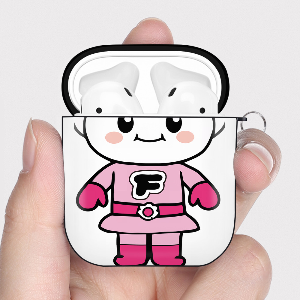 （画像用） アンパンマン Anpanman AirPods 第2世代保護ケース ハードシェル ブラック 耐衝撃・防指紋・カラビナ付き