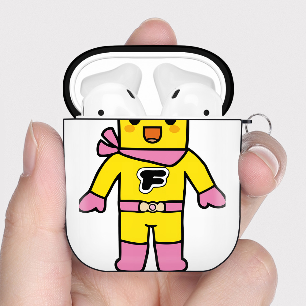 （画像用） アンパンマン Anpanman AirPods 第2世代保護ケース ハードシェル ブラック 耐衝撃・防指紋・カラビナ付き