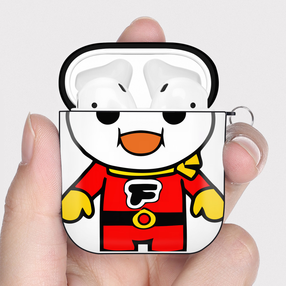 （画像用） アンパンマン Anpanman AirPods 第2世代保護ケース ハードシェル ブラック 耐衝撃・防指紋・カラビナ付き