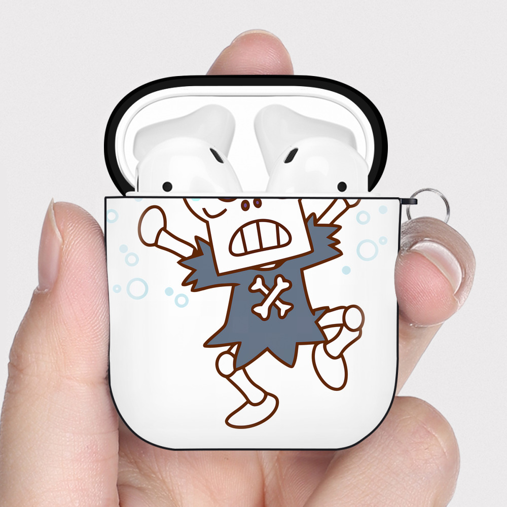 （画像用） アンパンマン Anpanman AirPods 第2世代保護ケース ハードシェル ブラック 耐衝撃・防指紋・カラビナ付き