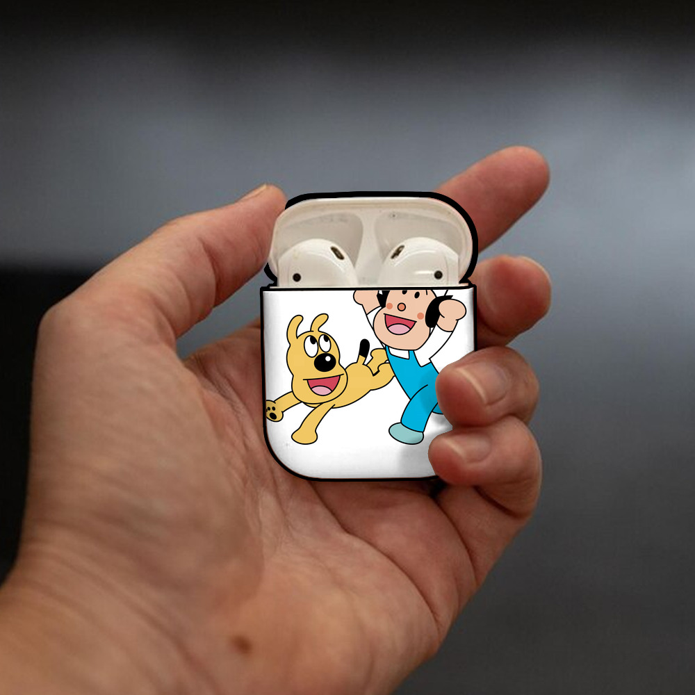 アンパンマン Anpanman AirPods 第2世代保護ケース ハードシェル ブラック 耐衝撃・防指紋・カラビナ付き