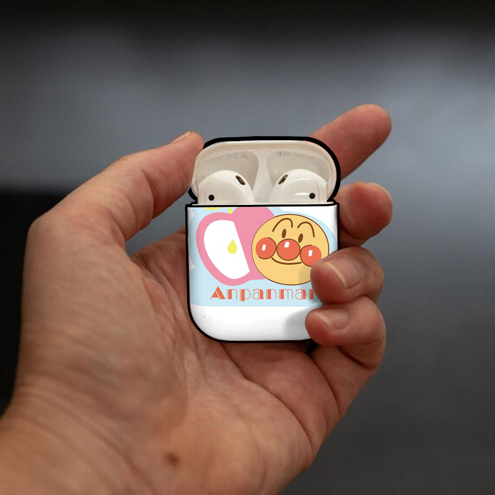 アンパンマン Anpanman AirPods 第2世代保護ケース ハードシェル ブラック 耐衝撃・防指紋・カラビナ付き