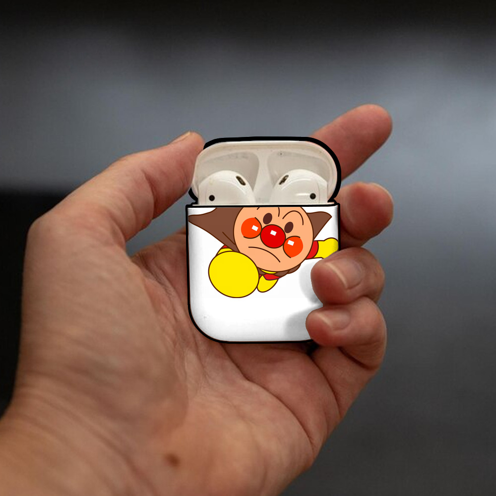 アンパンマン Anpanman AirPods 第2世代保護ケース ハードシェル ブラック 耐衝撃・防指紋・カラビナ付き