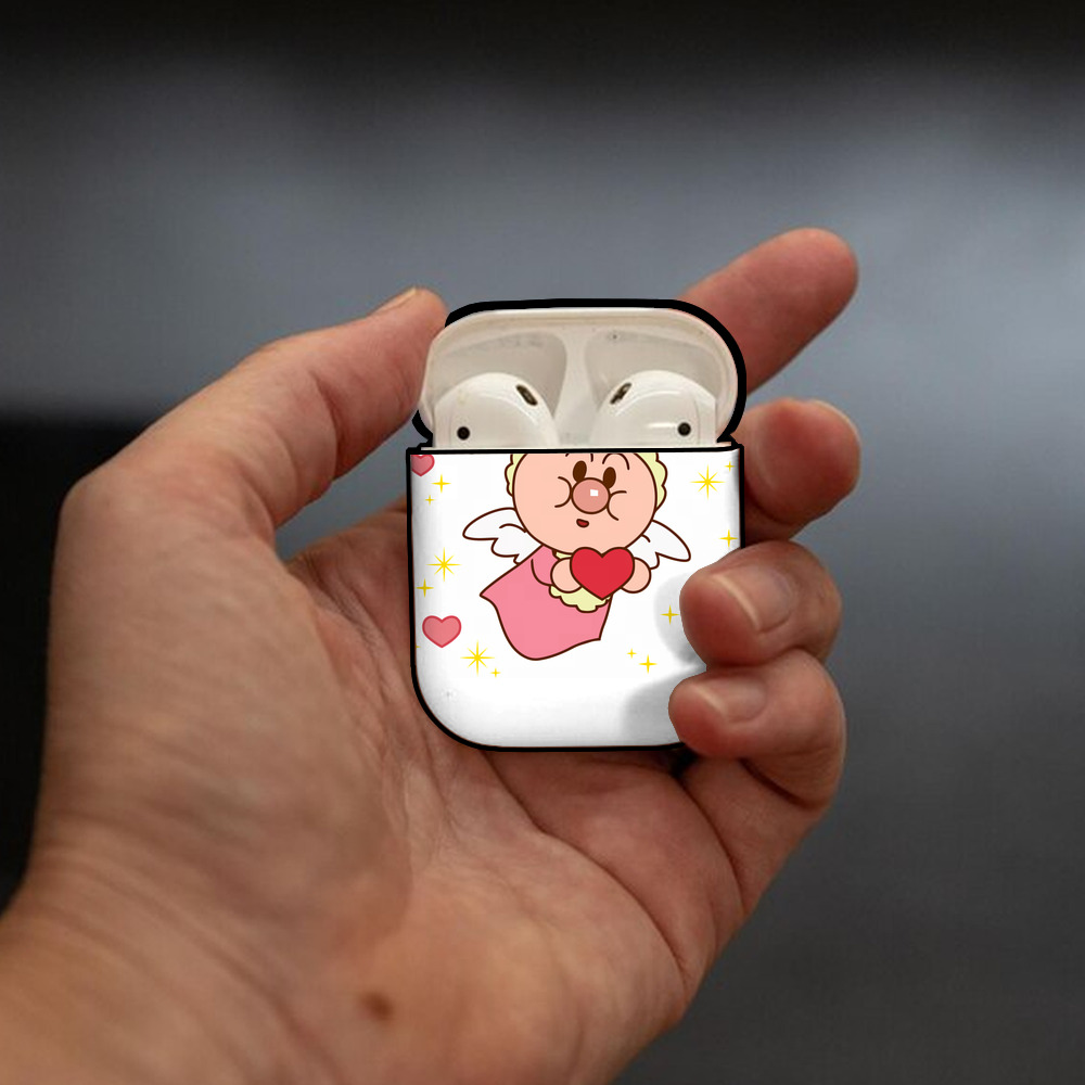 アンパンマン Anpanman AirPods 第2世代保護ケース ハードシェル ブラック 耐衝撃・防指紋・カラビナ付き