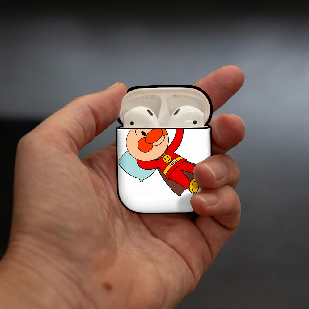 アンパンマン Anpanman AirPods 第2世代保護ケース ハードシェル ブラック 耐衝撃・防指紋・カラビナ付き