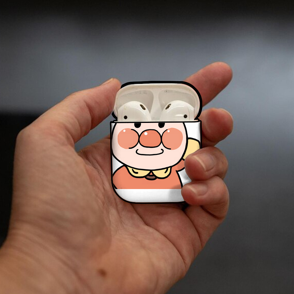 アンパンマン Anpanman AirPods 第2世代保護ケース ハードシェル ブラック 耐衝撃・防指紋・カラビナ付き