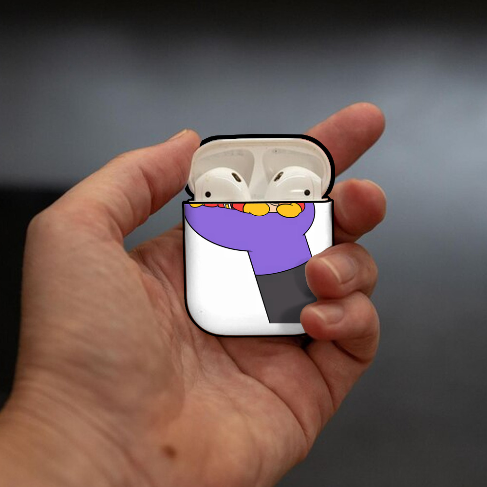 アンパンマン Anpanman AirPods 第2世代保護ケース ハードシェル ブラック 耐衝撃・防指紋・カラビナ付き