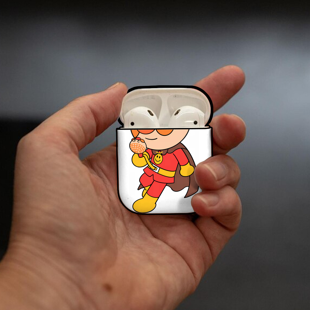 アンパンマン Anpanman AirPods 第2世代保護ケース ハードシェル ブラック 耐衝撃・防指紋・カラビナ付き
