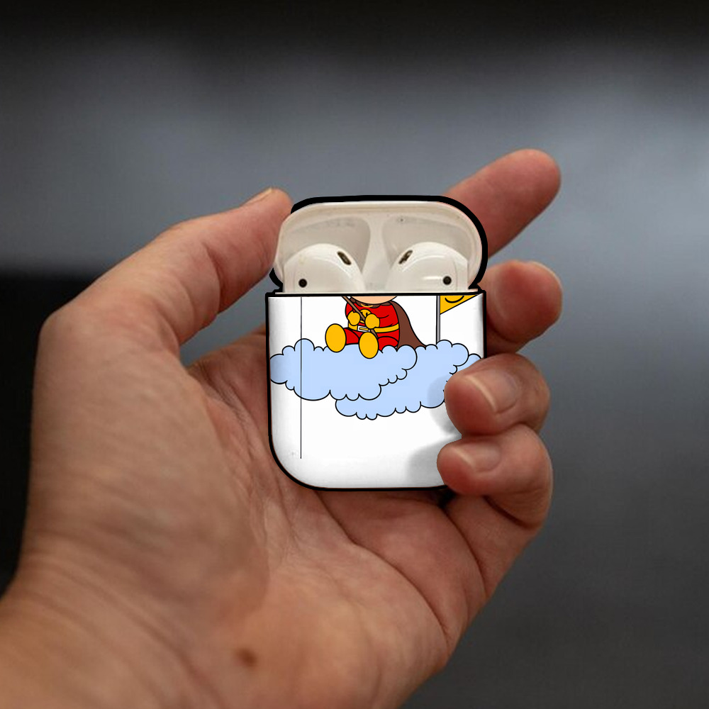 アンパンマン Anpanman AirPods 第2世代保護ケース ハードシェル ブラック 耐衝撃・防指紋・カラビナ付き