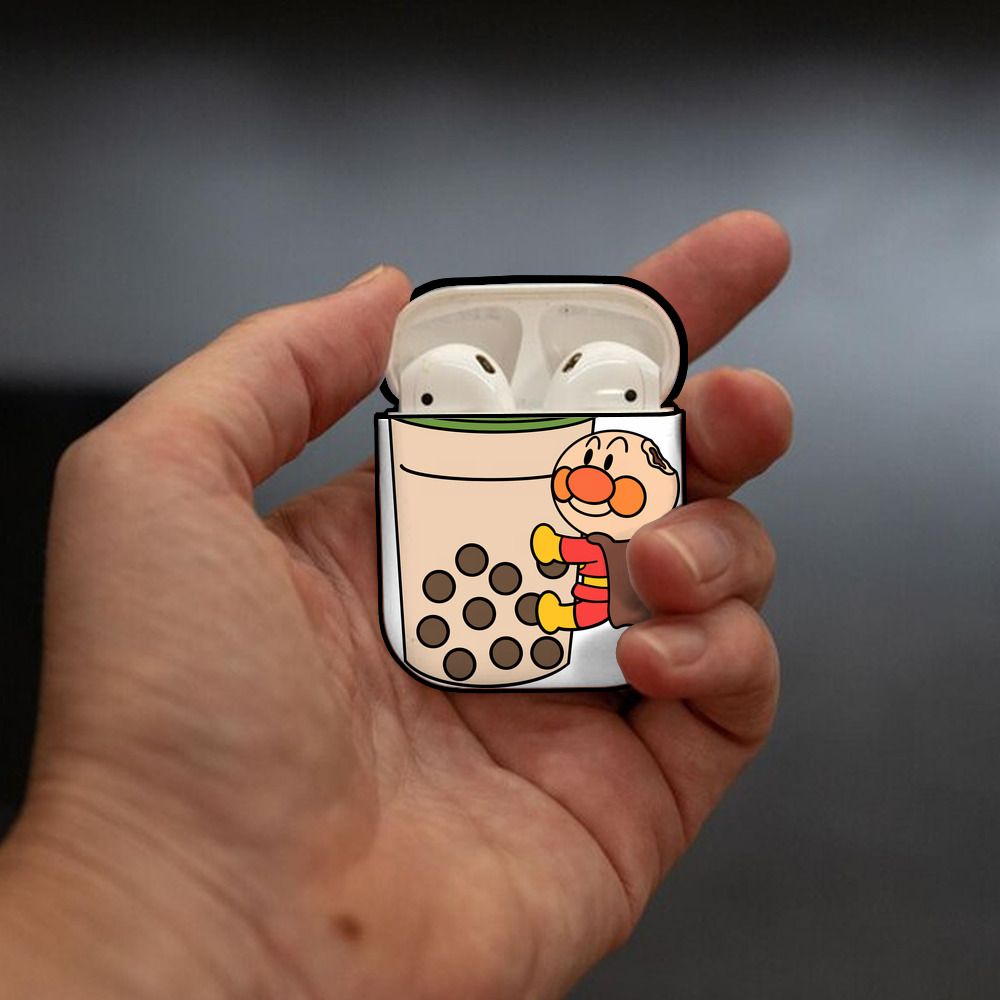 アンパンマン Anpanman AirPods 第2世代保護ケース ハードシェル ブラック 耐衝撃・防指紋・カラビナ付き