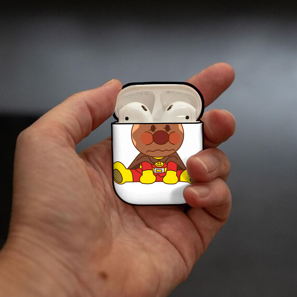 アンパンマン Anpanman AirPods 第2世代保護ケース ハードシェル ブラック 耐衝撃・防指紋・カラビナ付き