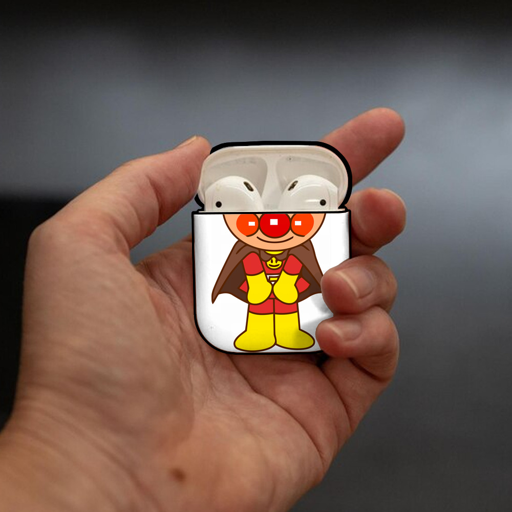 アンパンマン Anpanman AirPods 第2世代保護ケース ハードシェル ブラック 耐衝撃・防指紋・カラビナ付き