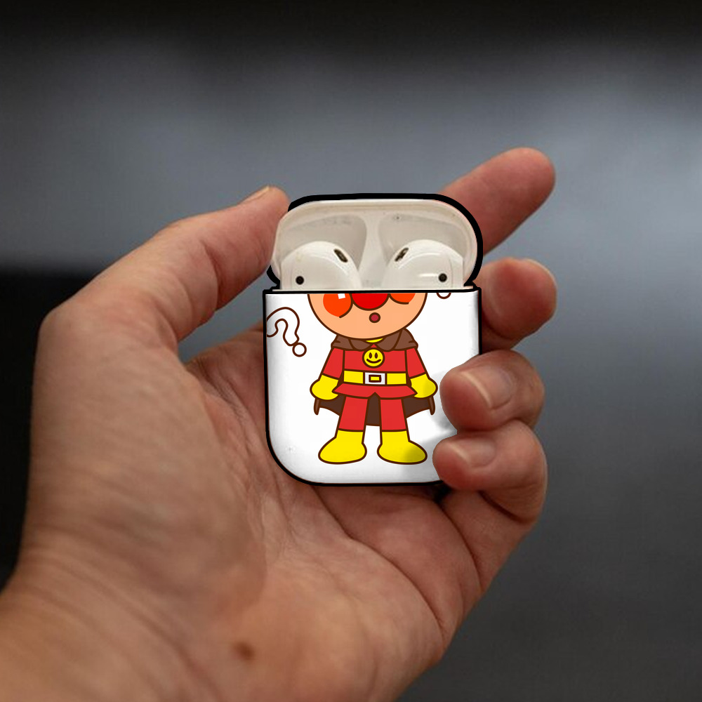 アンパンマン Anpanman AirPods 第2世代保護ケース ハードシェル ブラック 耐衝撃・防指紋・カラビナ付き