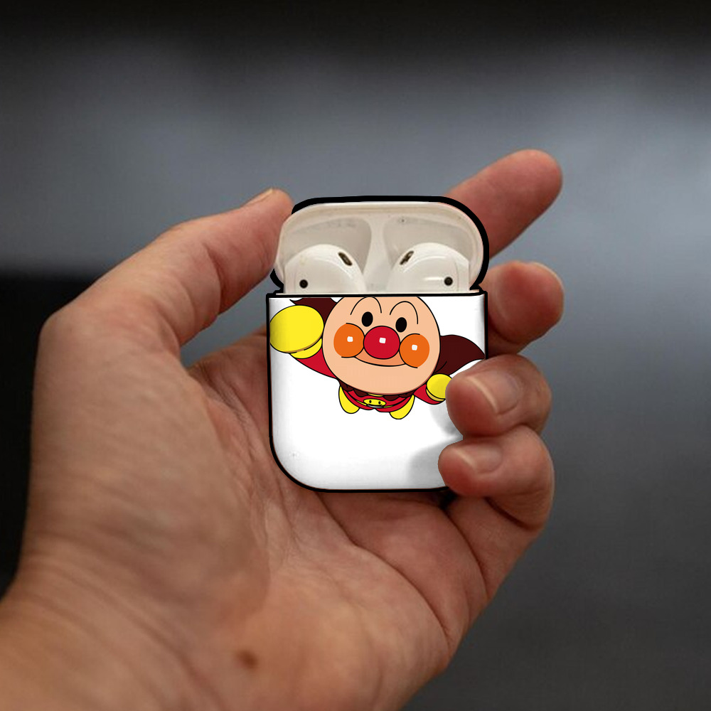アンパンマン Anpanman AirPods 第2世代保護ケース ハードシェル ブラック 耐衝撃・防指紋・カラビナ付き