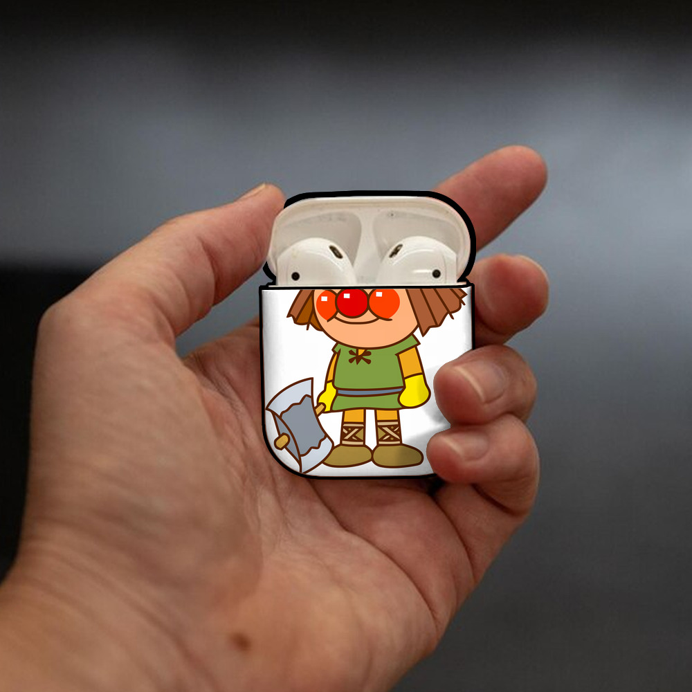 アンパンマン Anpanman AirPods 第2世代保護ケース ハードシェル ブラック 耐衝撃・防指紋・カラビナ付き