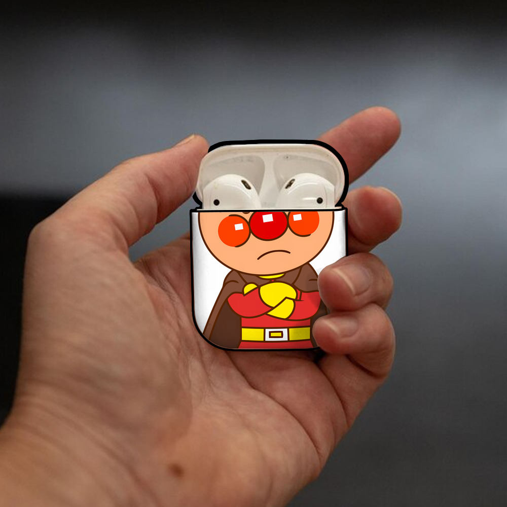 アンパンマン Anpanman AirPods 第2世代保護ケース ハードシェル ブラック 耐衝撃・防指紋・カラビナ付き