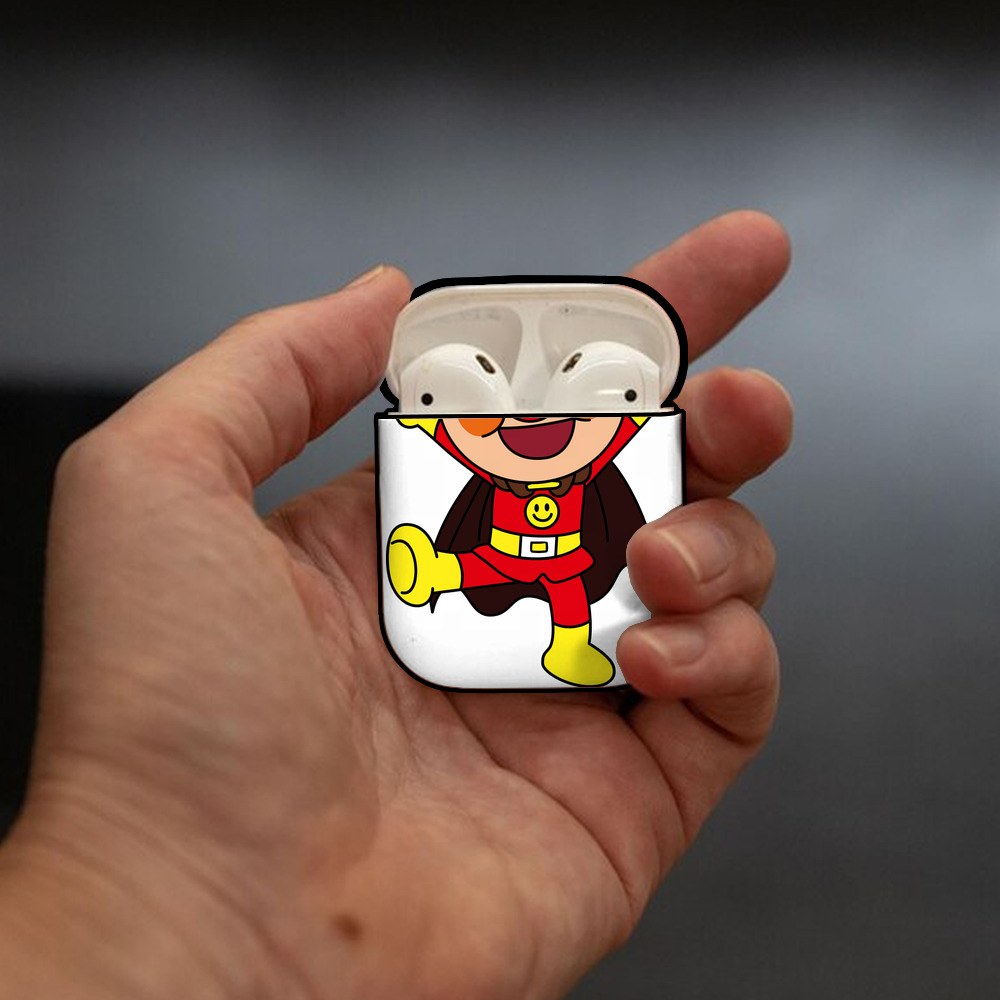 アンパンマン Anpanman AirPods 第2世代保護ケース ハードシェル ブラック 耐衝撃・防指紋・カラビナ付き