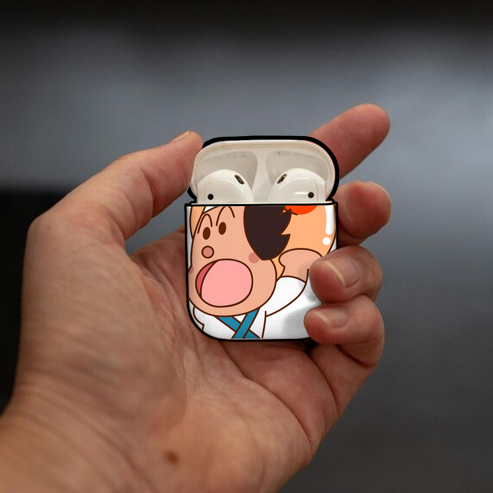 アンパンマン Anpanman AirPods 第2世代保護ケース ハードシェル ブラック 耐衝撃・防指紋・カラビナ付き