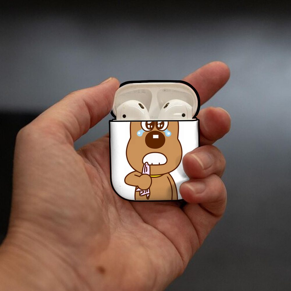 アンパンマン Anpanman AirPods 第2世代保護ケース ハードシェル ブラック 耐衝撃・防指紋・カラビナ付き