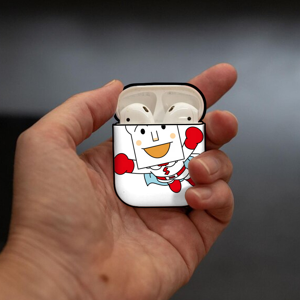 アンパンマン Anpanman AirPods 第2世代保護ケース ハードシェル ブラック 耐衝撃・防指紋・カラビナ付き