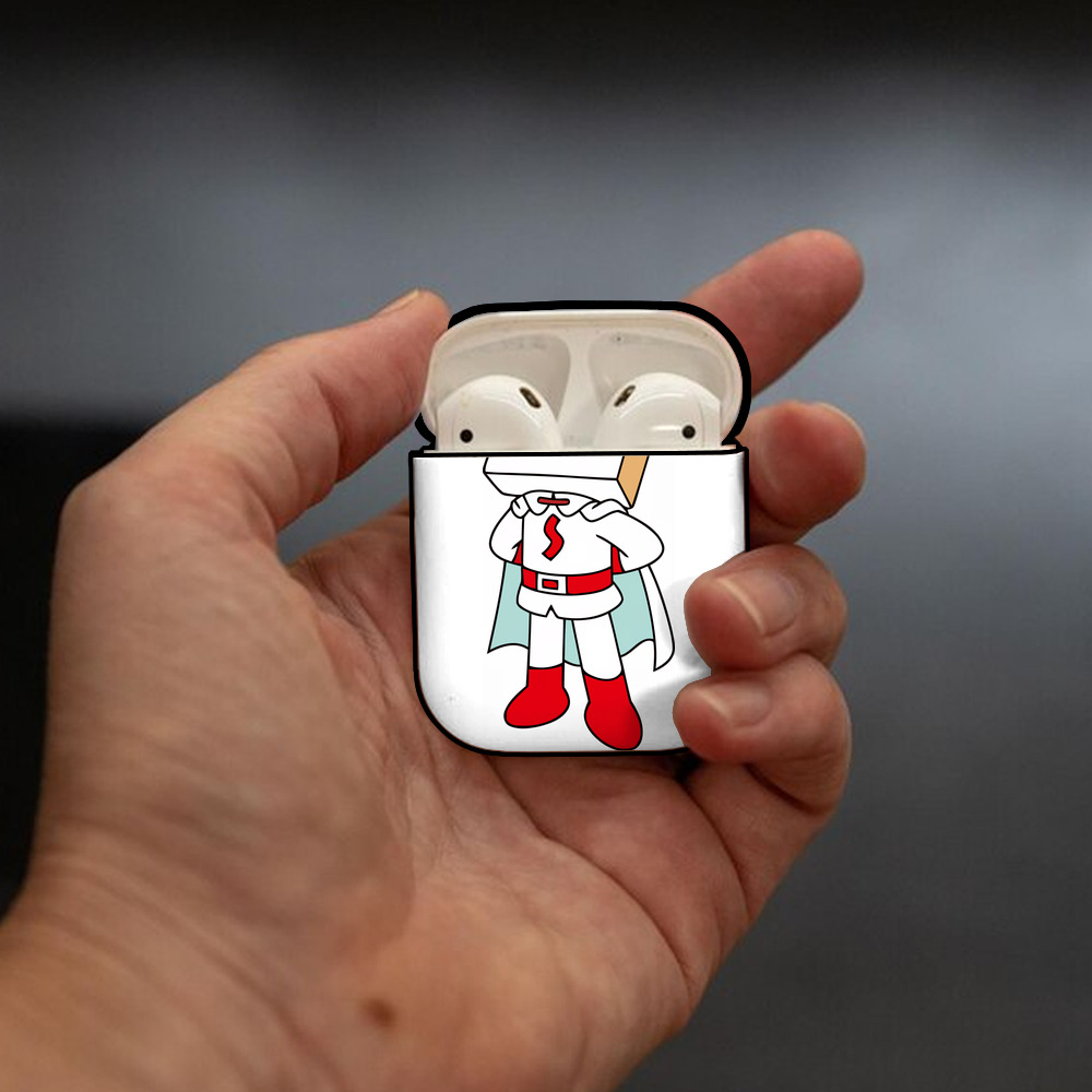 アンパンマン Anpanman AirPods 第2世代保護ケース ハードシェル ブラック 耐衝撃・防指紋・カラビナ付き