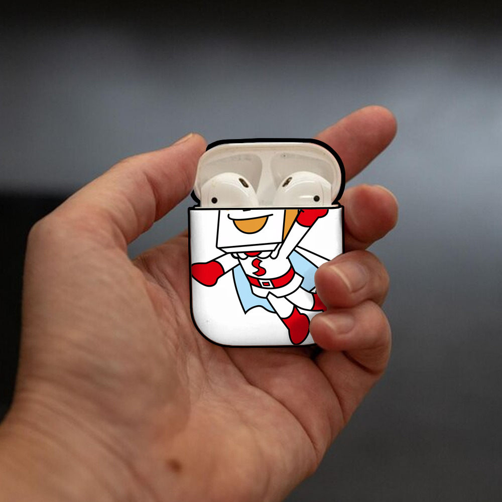アンパンマン Anpanman AirPods 第2世代保護ケース ハードシェル ブラック 耐衝撃・防指紋・カラビナ付き
