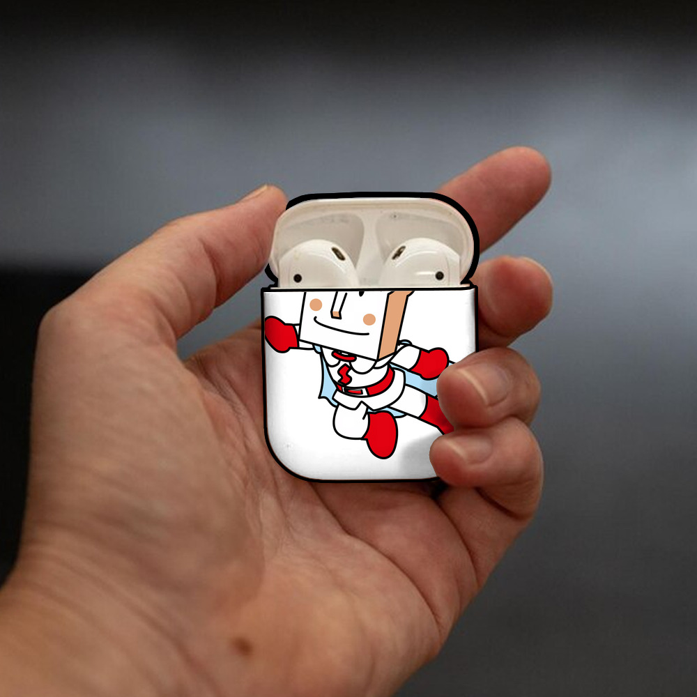 アンパンマン Anpanman AirPods 第2世代保護ケース ハードシェル ブラック 耐衝撃・防指紋・カラビナ付き