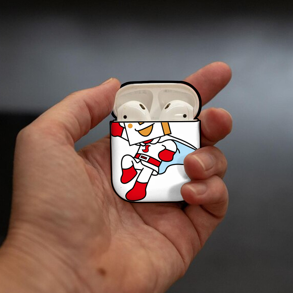 アンパンマン Anpanman AirPods 第2世代保護ケース ハードシェル ブラック 耐衝撃・防指紋・カラビナ付き