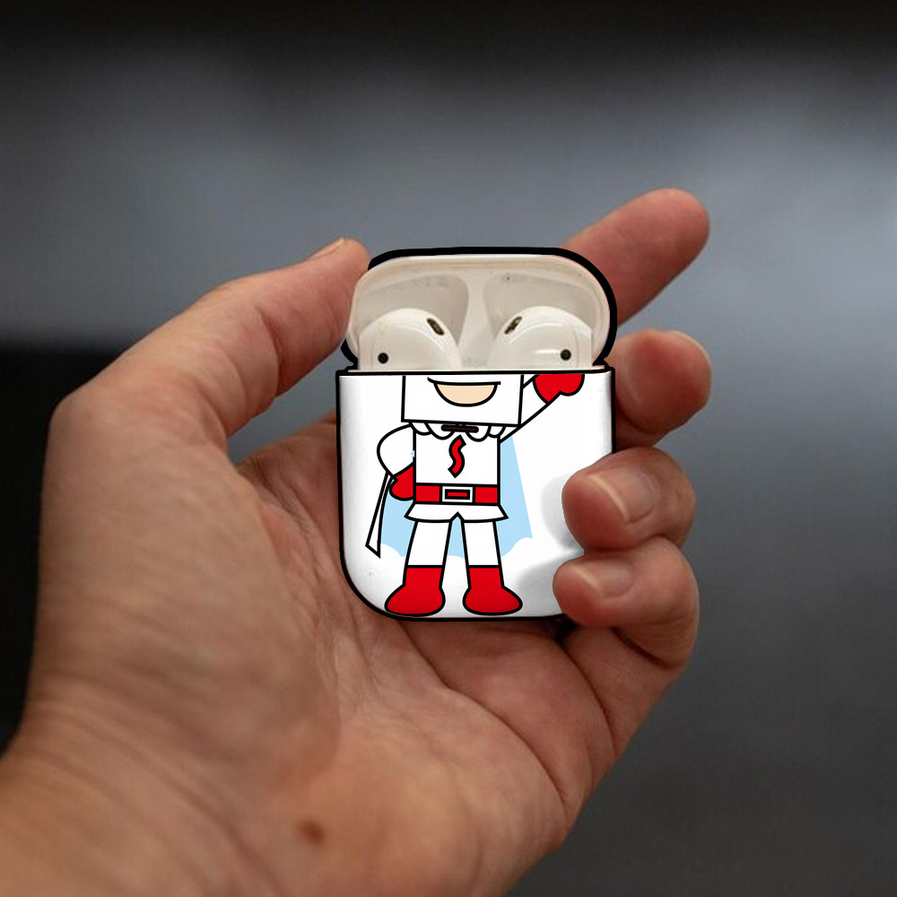 アンパンマン Anpanman AirPods 第2世代保護ケース ハードシェル ブラック 耐衝撃・防指紋・カラビナ付き