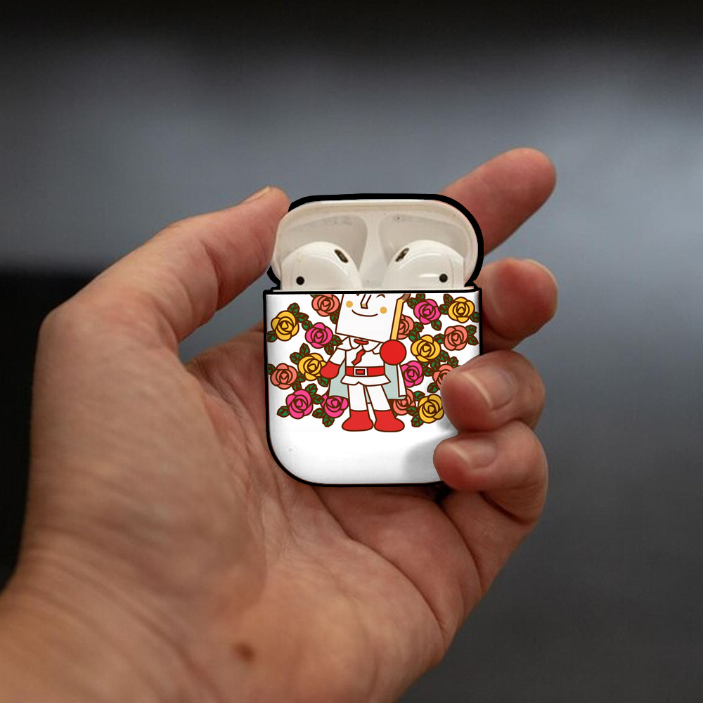 アンパンマン Anpanman AirPods 第2世代保護ケース ハードシェル ブラック 耐衝撃・防指紋・カラビナ付き