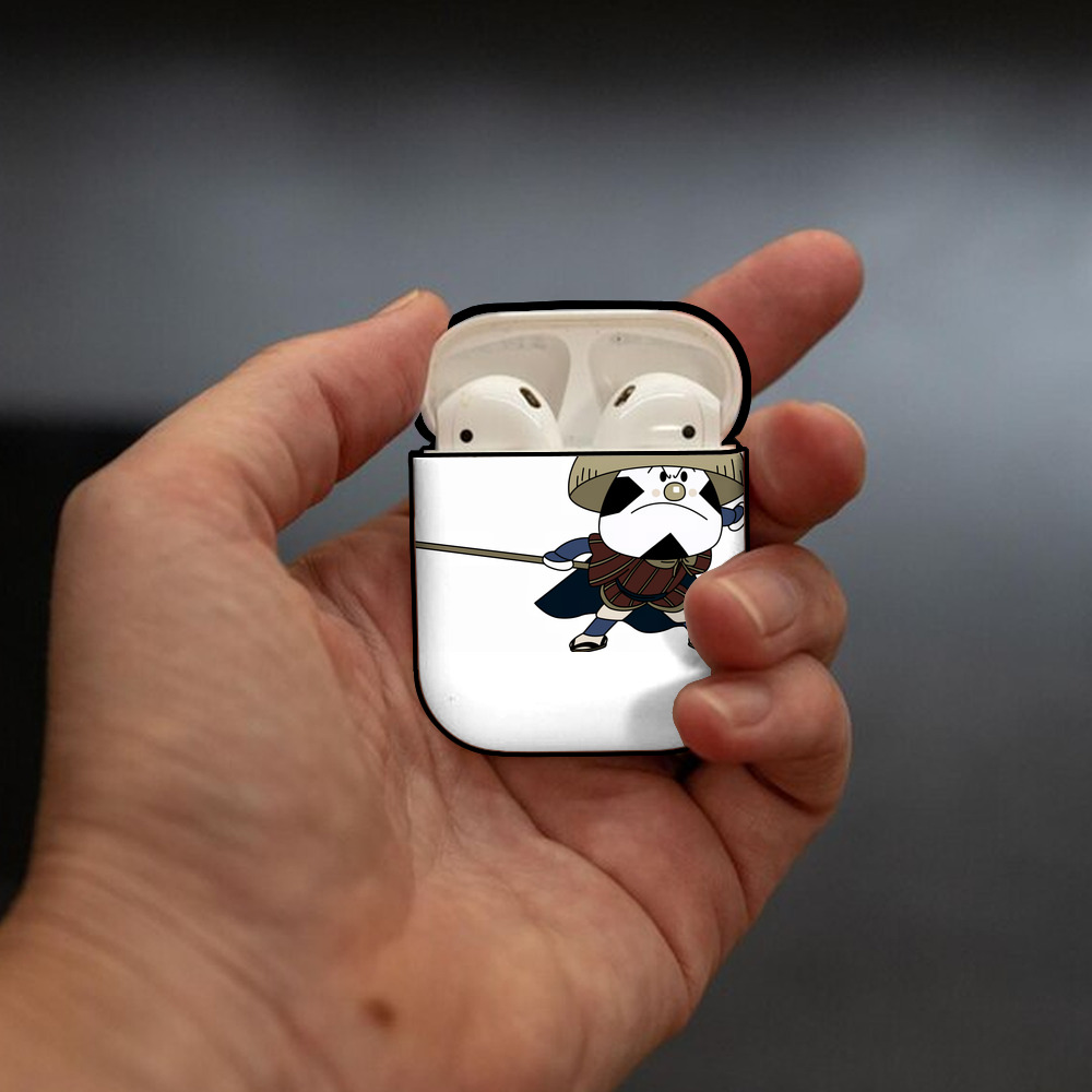 アンパンマン Anpanman AirPods 第2世代保護ケース ハードシェル ブラック 耐衝撃・防指紋・カラビナ付き