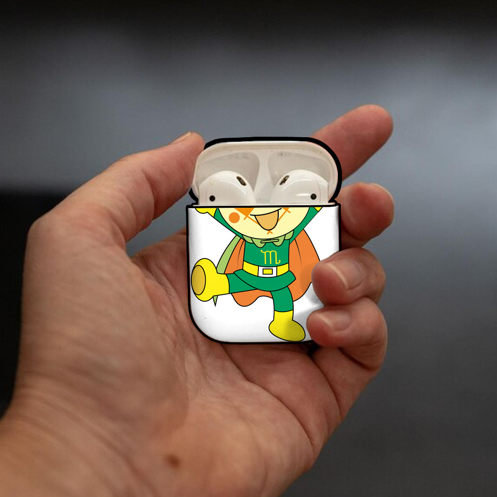 アンパンマン Anpanman AirPods 第2世代保護ケース ハードシェル ブラック 耐衝撃・防指紋・カラビナ付き