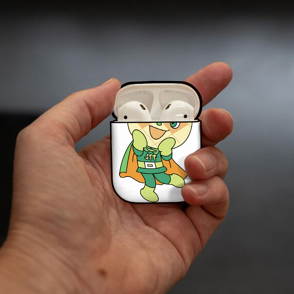 アンパンマン Anpanman AirPods 第2世代保護ケース ハードシェル ブラック 耐衝撃・防指紋・カラビナ付き