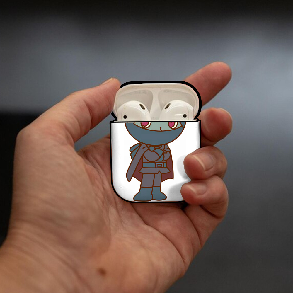 アンパンマン Anpanman AirPods 第2世代保護ケース ハードシェル ブラック 耐衝撃・防指紋・カラビナ付き