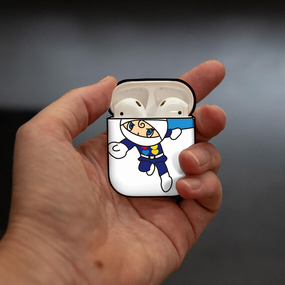 アンパンマン Anpanman AirPods 第2世代保護ケース ハードシェル ブラック 耐衝撃・防指紋・カラビナ付き