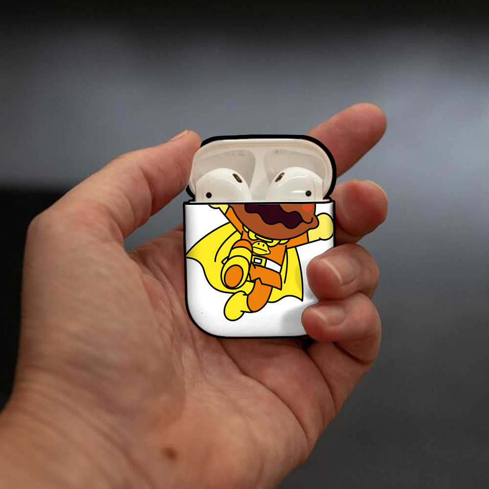 アンパンマン Anpanman AirPods 第2世代保護ケース ハードシェル ブラック 耐衝撃・防指紋・カラビナ付き