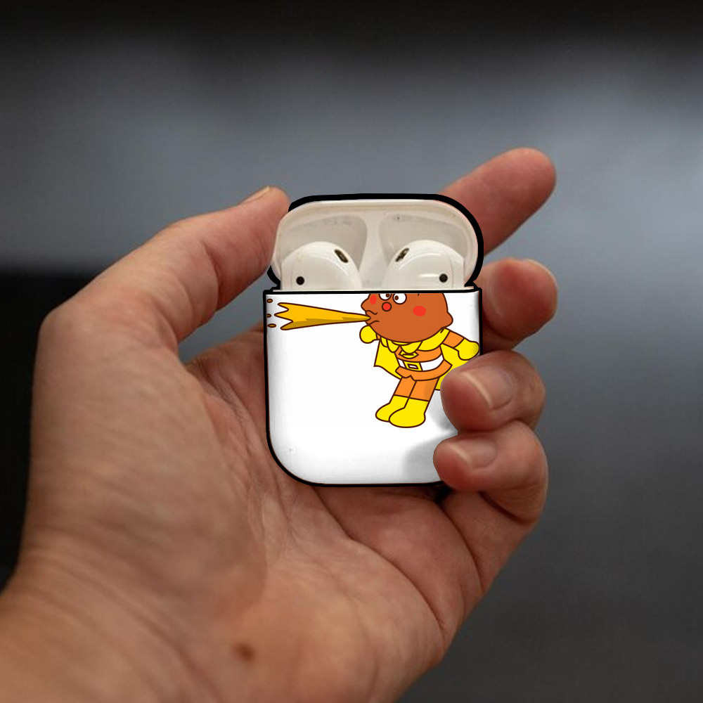 アンパンマン Anpanman AirPods 第2世代保護ケース ハードシェル ブラック 耐衝撃・防指紋・カラビナ付き