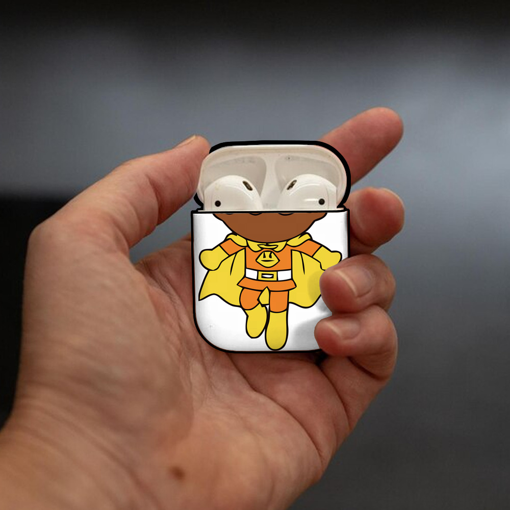 アンパンマン Anpanman AirPods 第2世代保護ケース ハードシェル ブラック 耐衝撃・防指紋・カラビナ付き