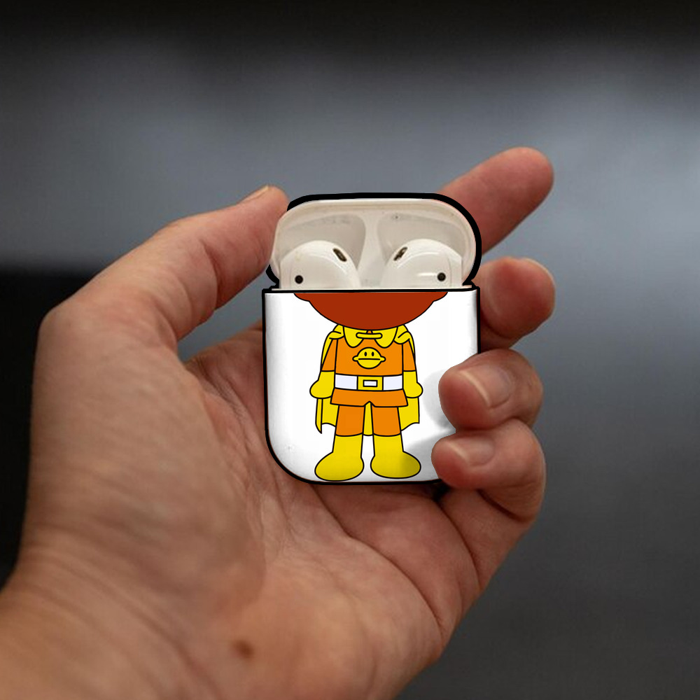 アンパンマン Anpanman AirPods 第2世代保護ケース ハードシェル ブラック 耐衝撃・防指紋・カラビナ付き