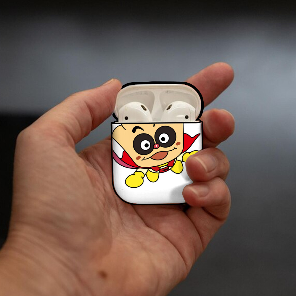 アンパンマン Anpanman AirPods 第2世代保護ケース ハードシェル ブラック 耐衝撃・防指紋・カラビナ付き