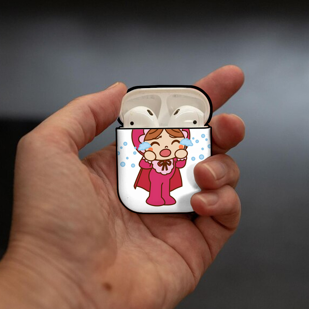 アンパンマン Anpanman AirPods 第2世代保護ケース ハードシェル ブラック 耐衝撃・防指紋・カラビナ付き