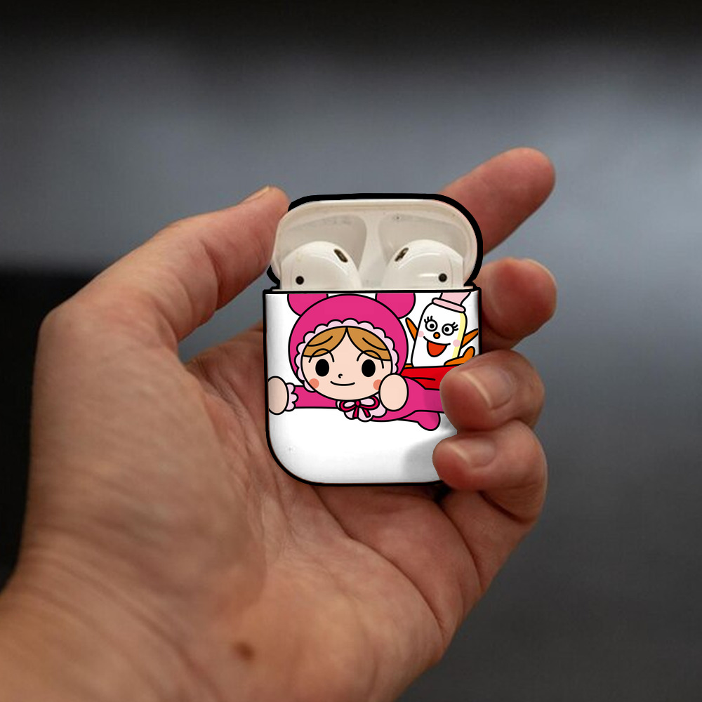 アンパンマン Anpanman AirPods 第2世代保護ケース ハードシェル ブラック 耐衝撃・防指紋・カラビナ付き