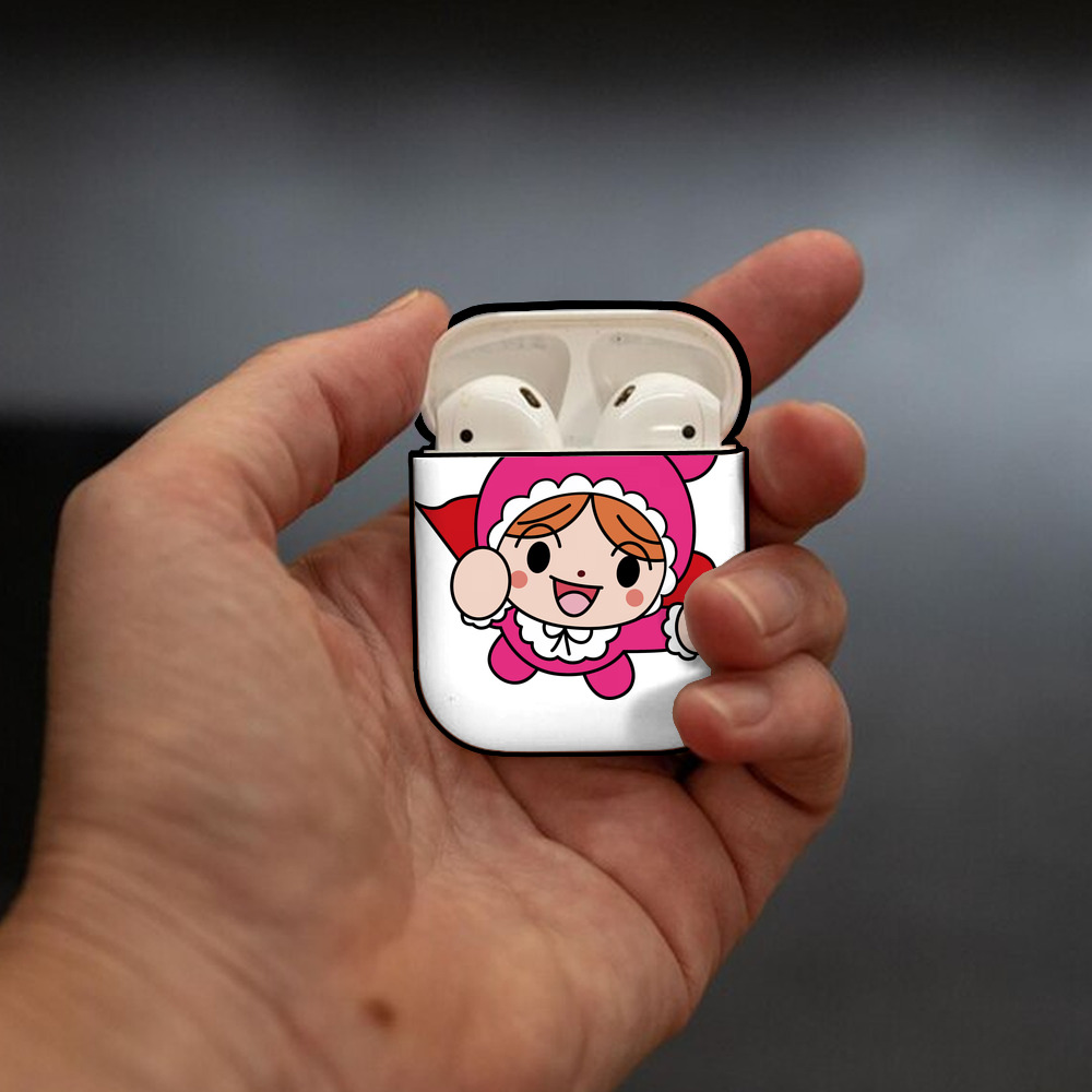 アンパンマン Anpanman AirPods 第2世代保護ケース ハードシェル ブラック 耐衝撃・防指紋・カラビナ付き