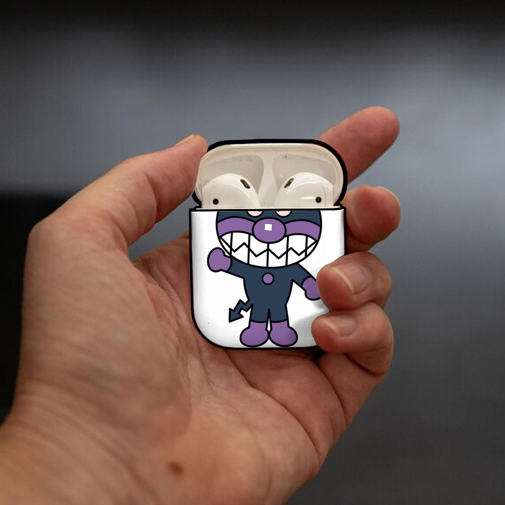 アンパンマン Anpanman AirPods 第2世代保護ケース ハードシェル ブラック 耐衝撃・防指紋・カラビナ付き