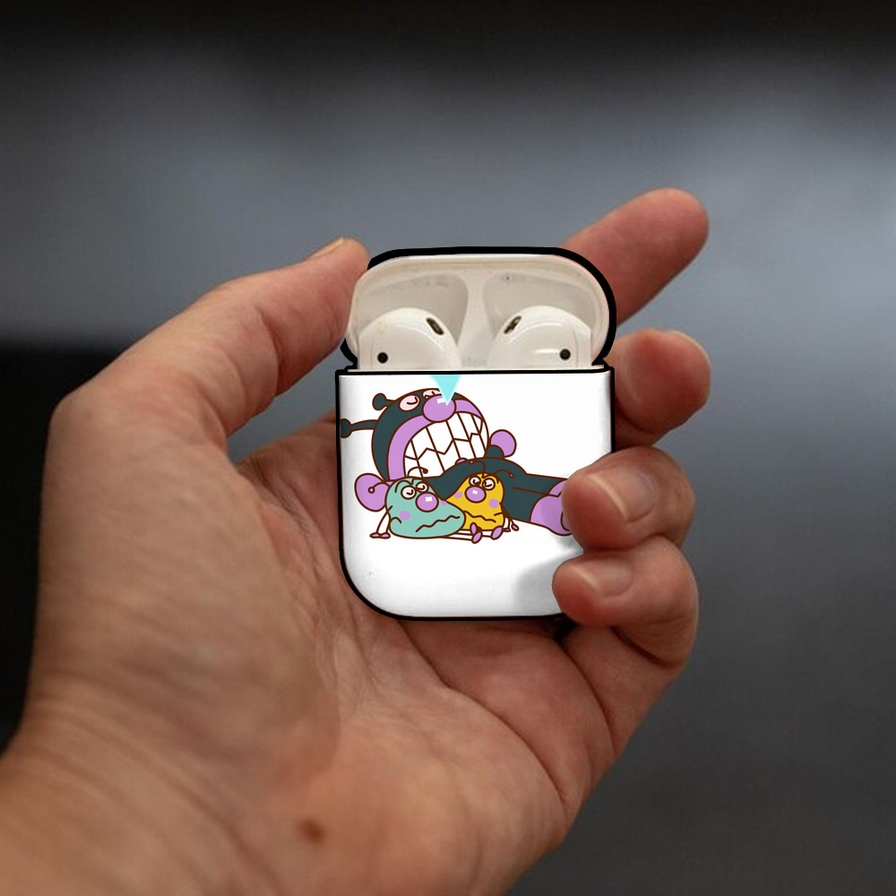 アンパンマン Anpanman AirPods 第2世代保護ケース ハードシェル ブラック 耐衝撃・防指紋・カラビナ付き